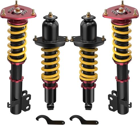 Coilovers Lowering Struts Compatible with 2000-2006 Toyota Celica GT GTS Shocks Height Adjustable Suspension Coil Spring Lowering Kit Front Rear Yellow in Saudi Arabia