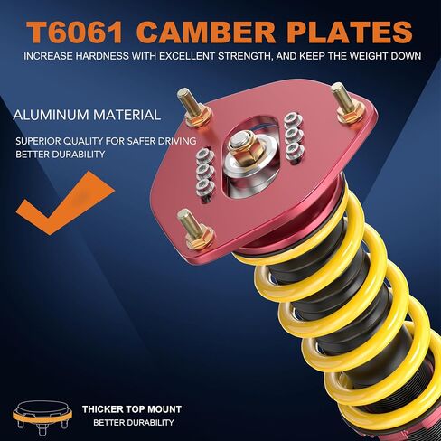 Coilovers Lowering Struts Compatible with 2000-2006 Toyota Celica GT GTS Shocks Height Adjustable Suspension Coil Spring Lowering Kit Front Rear Yellow in Saudi Arabia