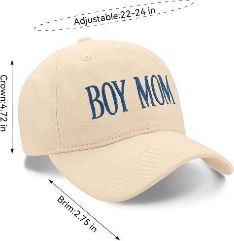 Boy Mom Hat, Adjustable Size Baseball Cap, Gift for Mother’s Day Birthday Christmas Beige in Saudi Arabia