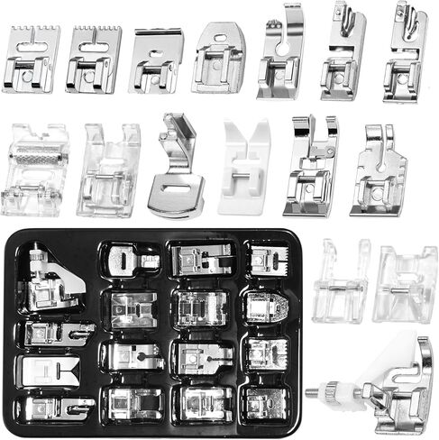 16 Pcs Sewing Machine Presser Feet Set, Sewing Machine Foot Fit for Brother, Singer, Janome, Babylock, Elna, Toyota, New Home, Simplicity, Necchi, and Most of Low Shank Sewing Machines in Saudi Arabia