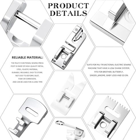 16 Pcs Sewing Machine Presser Feet Set, Sewing Machine Foot Fit for Brother, Singer, Janome, Babylock, Elna, Toyota, New Home, Simplicity, Necchi, and Most of Low Shank Sewing Machines in Saudi Arabia