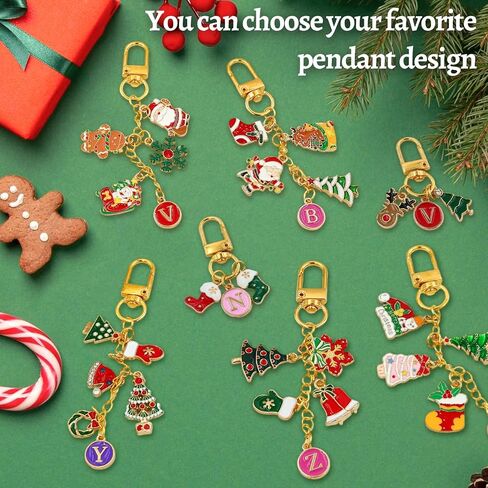 Gaiett 319 Pcs Christmas Keychain Making Kit with Charms, Christmas Bag Charm Making Kit Including 112 Charms 20 Keychain Clips Hooks 25 Extender Chains 160 Jump Ring and Jewelry Plier for DIY Crafts in Saudi Arabia