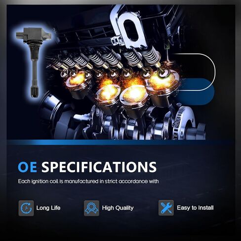 Set of 4 Ignition Coil Pack 2.5 L4 Compatible with Nissan 2002 2003 2004 2005 2006 Altima, 02-08 Sentra XTrail, 2010 2011 2012 2013 X-Trail Replacement for UF350 C1398 224488H300 in Kuwait