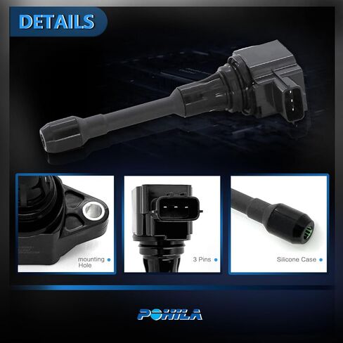 Set of 4 Ignition Coil Pack 2.5 L4 Compatible with Nissan 2002 2003 2004 2005 2006 Altima, 02-08 Sentra XTrail, 2010 2011 2012 2013 X-Trail Replacement for UF350 C1398 224488H300 in Kuwait