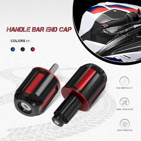 Motorcycle Handlebar Bar Ends Plug, CNC HandleBar Bar Ends Grips Plug Fit For Kawasaki Yamaha Honda Suzuki Aprilia And Motorcycles With Handlebar Inner Diameter Of 14-22mm (Red) in Saudi Arabia