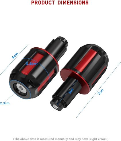 Motorcycle Handlebar Bar Ends Plug, CNC HandleBar Bar Ends Grips Plug Fit For Kawasaki Yamaha Honda Suzuki Aprilia And Motorcycles With Handlebar Inner Diameter Of 14-22mm (Red) in Saudi Arabia