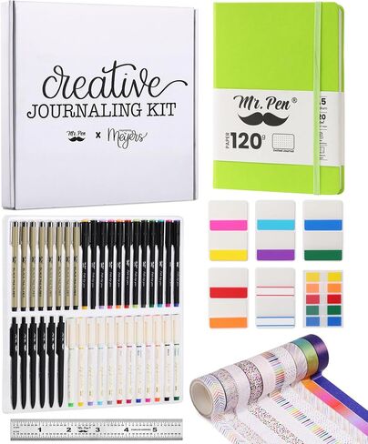 Mr. Pen- Creative Journaling Kit, 300-Piece Set for Bullet Point Journaling, Includes Notebook, Pens, Markers, Washi Tape & Tabs, Giftable Journaling Supplies for Beginners & Pros in Saudi Arabia