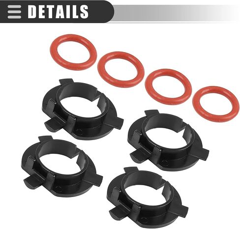 Motoforti H7 LED Headlight Adapter Holder, Bulb Retainer Holder, for Hyundai Veloster 2012-2016, Plastic, Black, 4pcs in Saudi Arabia
