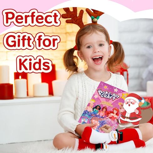 8 PCS Poke in Crafts Art Kits for Girls, Arts and Crafts for Kids Ages 6-12, Girls Toys age 6-8, No Mess DIY Princesses Game Unicorn Craft ﻿Birthday Gifts Toys for 6 7 8 9 10 Year Old Girl Kids in Saudi Arabia