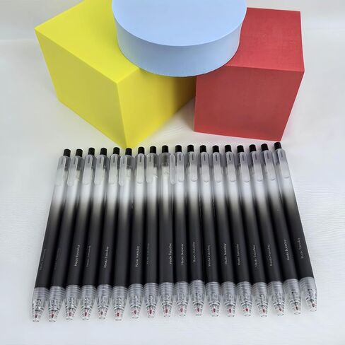 RT01P6, Gel Ink Rollerball Triangular Pen Holder, Press Neutral Pen, Black Ink, 0.5mm Ultra-Fine Pen Tip, Writting Smooth, One Box of 6 Pens (Black RT01P6) in Saudi Arabia
