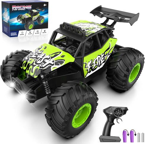 Remote Control Car, All Terrain RC Cars with Speed Switch RC Truck with LED Headlight and Rechargeable Batteries, 20KM/H Monster Truck Toys Gift for Girls Age 6-8 8-12, Pink in Saudi Arabia
