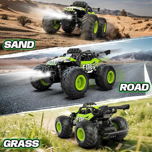 Remote Control Car, All Terrain RC Cars with Speed Switch RC Truck with LED Headlight and Rechargeable Batteries, 20KM/H Monster Truck Toys Gift for Girls Age 6-8 8-12, Pink in Saudi Arabia