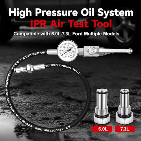 High Pressure Oil System IPR Air Test Tool Kit with Gauge, Compatible with Ford 6.0L-7.3L Powerstroke Diesel Engines in Saudi Arabia