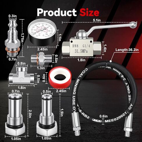 High Pressure Oil System IPR Air Test Tool Kit with Gauge, Compatible with Ford 6.0L-7.3L Powerstroke Diesel Engines in Saudi Arabia