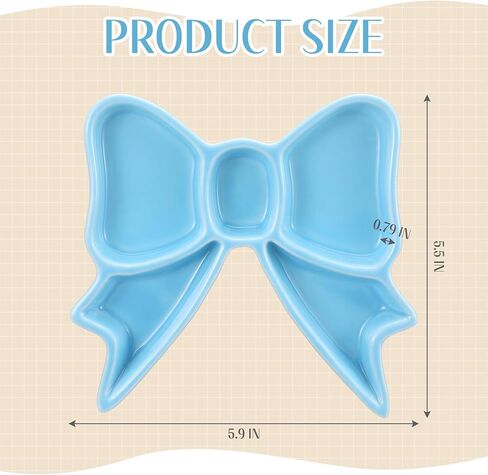 LemonRoad Pink Bow Jewelry Tray Coquette Ceramic Bow Tray Rings Necklace Bracelets Earrings Storage Dish Cosmetics Trinket Jewelry Key Bowl for Woman Girls Gifts Room Decor in Kuwait