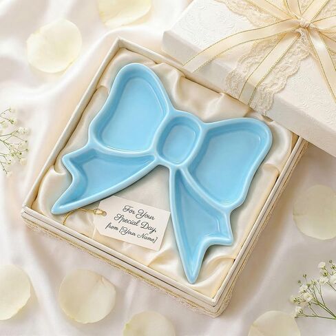 LemonRoad Pink Bow Jewelry Tray Coquette Ceramic Bow Tray Rings Necklace Bracelets Earrings Storage Dish Cosmetics Trinket Jewelry Key Bowl for Woman Girls Gifts Room Decor in Kuwait