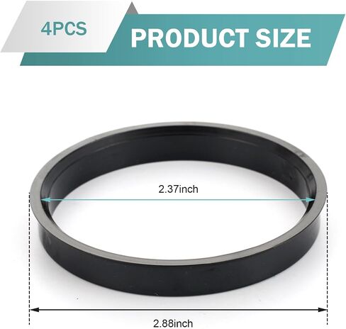 4 Pack Car Wheel Hub Center Ring, 73.1mmOD-60.1mmID Fill Gaps Adapter Ring, Plastic Eliminate Vibration Wheel Modification Accessories, Universal for Most Vehicles (Black #1) in Saudi Arabia
