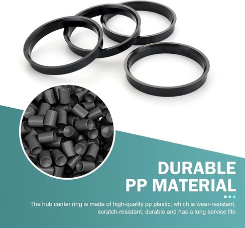 4 Pack Car Wheel Hub Center Ring, 73.1mmOD-60.1mmID Fill Gaps Adapter Ring, Plastic Eliminate Vibration Wheel Modification Accessories, Universal for Most Vehicles (Black #1) in Saudi Arabia