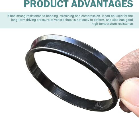 4 Pack Car Wheel Hub Center Ring, 73.1mmOD-60.1mmID Fill Gaps Adapter Ring, Plastic Eliminate Vibration Wheel Modification Accessories, Universal for Most Vehicles (Black #1) in Saudi Arabia