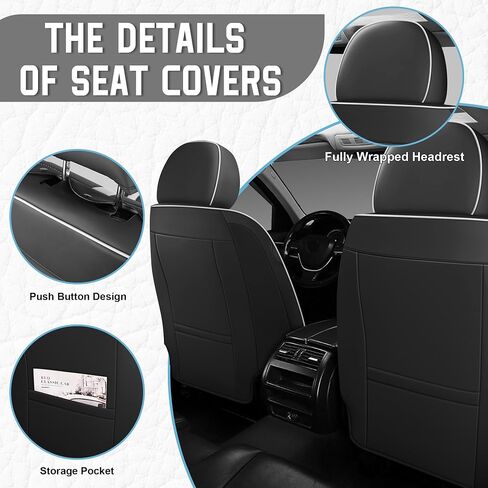 أغطية مقاعد السيارة مناسبة لسيارة Hyundai Tucson 2005-2025، واقي مقعد جلدي مقاوم للماء وجيد التهوية، متوافق مع الوسادة الهوائية، سهل التركيب والتنظيف، جزء داخلي متين للسيارات (مقعدان، أسود وأحمر، ستاندرد) in Saudi Arabia
