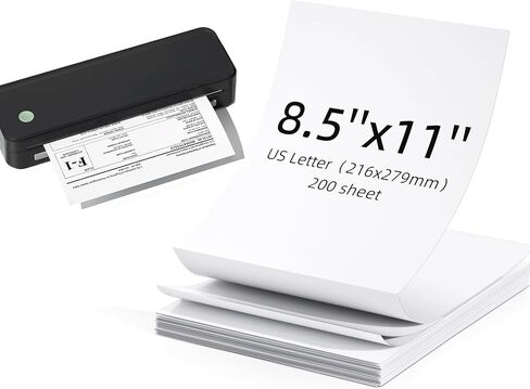 Portbale Printer Thermal Paper 8.5''x11'' US Letter Size,Thermal Printer Paper Folded Printing Paper Quick-Dry with Clear Printing, Compatible with Gloryang PD-A4, A40 Series and others, 100 Sheets in Saudi Arabia
