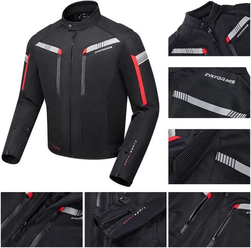 Motorcycle Jacket for Men, CE Armored Mesh Motorbike Jacket for Summer, Breathable Protective Gear for Motorcycling in Kuwait