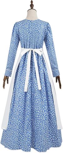 LSYYSKB Women Pioneer Dress Prairie Colonial Costume Dress 1800s American Historical Pioneer Prairie Laura Costumes in Saudi Arabia