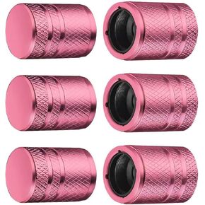 Tire Valve Stem Caps - (6 pcs), Tire Caps, Tire Valve Caps,Metal Valve Stem Caps, Valve Stem Cap,Universal Fit for Car/Motorcycles/Bikes/Trucks, Anti-Corrosion (Black) in Saudi Arabia