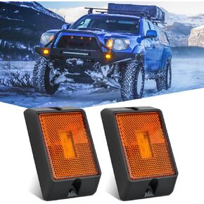 Nilight Side Marker Light 4PCS Square 3LED Red Amber Front Rear Clearance Indicator Lights Reflective Lens Surface Mounted Waterproof for 12V Truck Trailer RV Boat in Kuwait