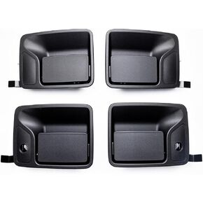 طقم غطاء مقبض الباب الخارجي باللون الأسود، متوافق مع 1999-2016 Ford F250، F350، F450 Super Duty | تتميز بفتحات مفاتيح على الجانبين الأمامي الأيسر والأيمن in Kuwait