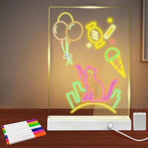 Personalized DIY LED Night Light Message Board with Erasable Pen,Light-Up Memo Board for Room,Home & Office Decor for Women,Men on Mother's Day,Father's Day,Birthday & Anniversary in Saudi Arabia