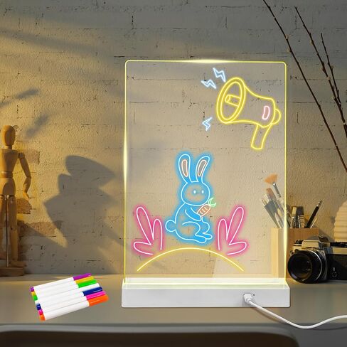 Personalized DIY LED Night Light Message Board with Erasable Pen,Light-Up Memo Board for Room,Home & Office Decor for Women,Men on Mother's Day,Father's Day,Birthday & Anniversary in Saudi Arabia