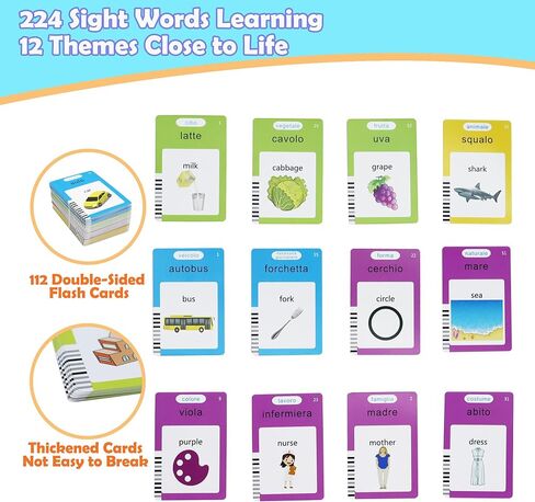 Spanish & English 510 Words Alphabet Bilingual Talking Flash Cards for 3-8 Years Toddlers, Pocket Speech Buddy Therapy Autism Toys, Educational Learning Interactive Toy for Boys Girls Kids Gifts Blue in Kuwait