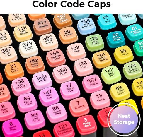 أقلام تحديد كحول Soucolor 120 لونًا مع حافظة وحاملات، وإزميل مزدوج الأطراف وأقلام رسم فنية دقيقة لتلوين البالغين ورسم الأطفال، ومستلزمات فنية لأقلام التحديد الفنية لمزج الرسم in Kuwait