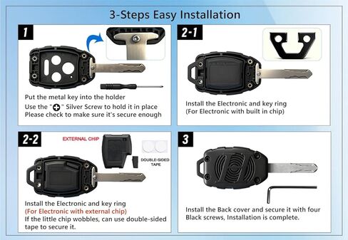 for Honda Key Fob Shell Replacement Civic Accord Fit CR-Z CR-V Pilot Odyssey Insight Crosstour Element Ridgeline,for Acura TSX Key Fob Case Cover (Check Fitment Guide) (Black, 4 Button) in Saudi Arabia