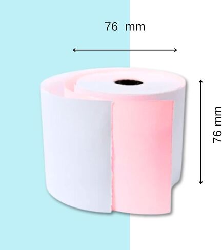 76 × 76 مم، ورق ممتاز مكون من طبقتين حتى لفات إيصالات طابعة المطبخ EPOS - بدون كربون - (صندوق مكون من 20 لفة) - طبقتان، غير حرارية in Saudi Arabia