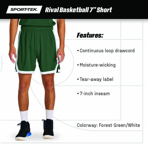 SPORT-TEK Rival Basketball 7 Short ST901 in Saudi Arabia