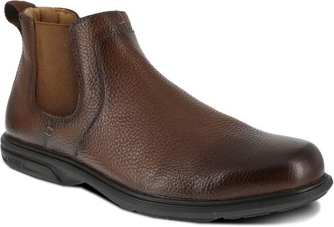 حذاء رجالي من Florsheim Work Loedin مصنوع من الفولاذ عند أصابع القدم سهل الارتداء باللون البني - عرض 9 X in Saudi Arabia