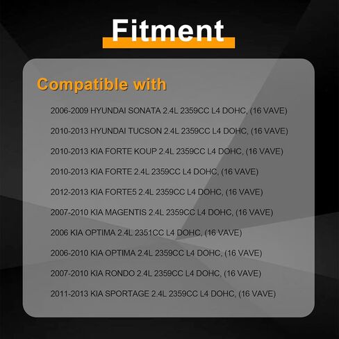 مجموعة سلسلة توقيت المحرك AUCERAMIC متوافقة مع Hyundai Sonata 06-09، Tucson 10-13، Kia Forte 10-13، Optima 06-10، Rondo 07-10 2.4L L4 23121-25060 24321-25000 in Kuwait