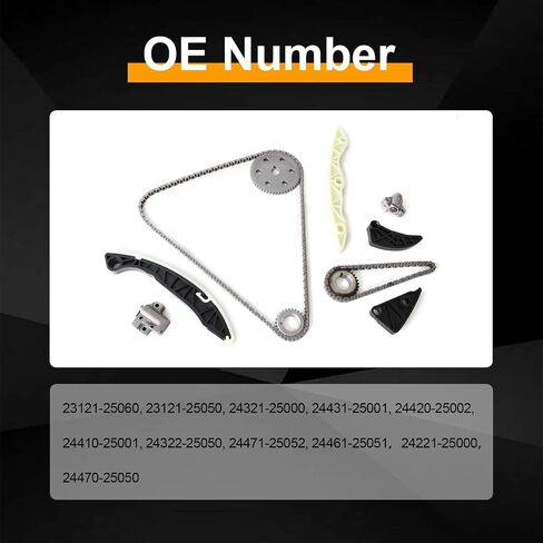 مجموعة سلسلة توقيت المحرك AUCERAMIC متوافقة مع Hyundai Sonata 06-09، Tucson 10-13، Kia Forte 10-13، Optima 06-10، Rondo 07-10 2.4L L4 23121-25060 24321-25000 in Kuwait