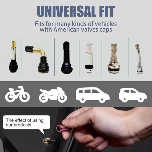 Tire Valve Stem Caps - (6 pcs), Tire Caps, Tire Valve Caps,Metal Valve Stem Caps, Valve Stem Cap,Universal Fit for Car/Motorcycles/Bikes/Trucks, Anti-Corrosion (Black) in Saudi Arabia