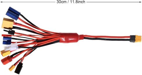 RC Lipo Battery Charger Adapter Connector Splitter Wire with 2-6S Charge Balance Board, 10 in 1 Octopus Convert Cable to XT60H Plug Lead Cable for TRX,T-Plug,Tamiya,Futaba,JST,XT90,XT60,XT30,EC3,EC5 in Saudi Arabia