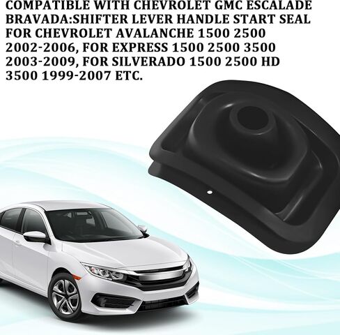 Shift Boot Cover Shifter Lever Handle Boot Seal 26093753 47106 Replacement Compatible with Chevy Silverado Suburban GMC Sierra Cadillac Escalade Dust&Heat Gear Shifter Retainer Cover (Black) in Kuwait
