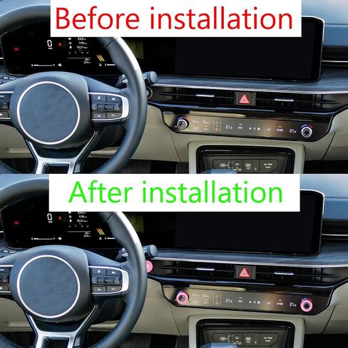 for Kia Carnival/Carnival Hybrid/K5/Niro/Sorento/Sportage Interior Package, Push-Button Start, air Conditioning Control knob Cover, 3-Piece Set (Pink) in Saudi Arabia