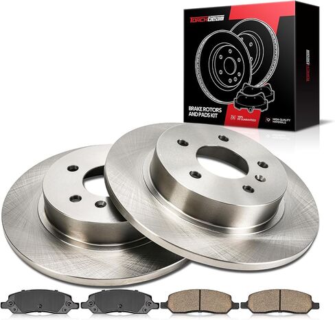 طقم فرامل ودوارات خلفية مقاس 11.49 بوصة من Torchbeam متوافق مع Buick 2006-2011 Lucerne، Cadillac 2006-2011 DTS 4.6L، 55127 D1172 in Saudi Arabia