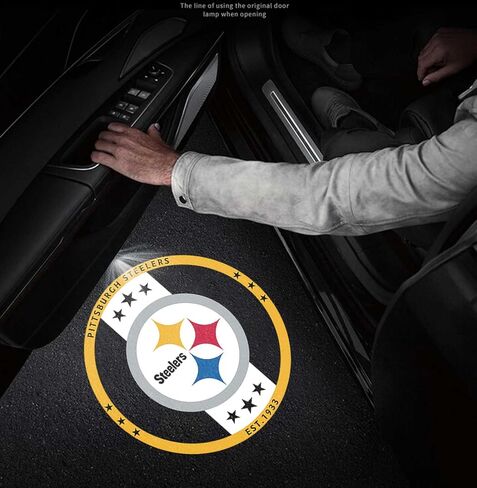 Car Door Lights Logo Projector - 2PCS Eagle Logo Car Door Projector Lights Welcome Courtesy Ghost Shadow Lamp Fit for All Car Models, YBD-FC-LaoYing in Saudi Arabia