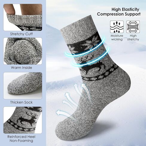 جوارب طويلة للركبة للنساء، جوارب طويلة / جوارب طويلة جوارب حرارية قطنية للتنزه سيرًا على الأقدام والتزلج وهدايا الشتاء - 4 أزواج in Kuwait