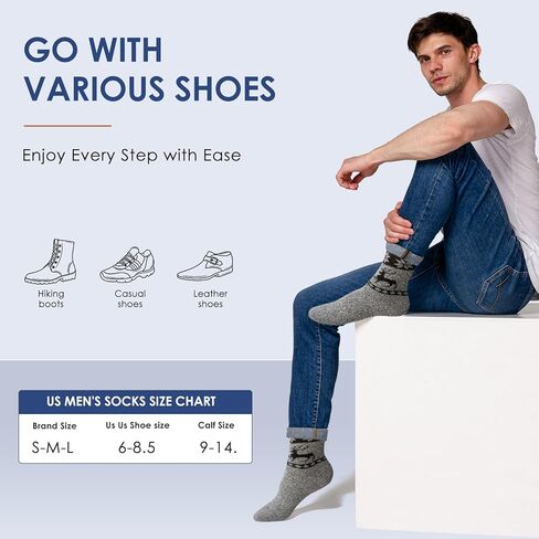 جوارب طويلة للركبة للنساء، جوارب طويلة / جوارب طويلة جوارب حرارية قطنية للتنزه سيرًا على الأقدام والتزلج وهدايا الشتاء - 4 أزواج in Kuwait