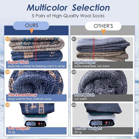 جوارب طويلة للركبة للنساء، جوارب طويلة / جوارب طويلة جوارب حرارية قطنية للتنزه سيرًا على الأقدام والتزلج وهدايا الشتاء - 4 أزواج in Kuwait