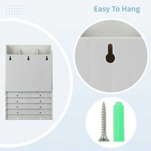 Generic Attendance Card Rack, Time Card Holder with Number Labels 01-10, 10-Slot, Retractable, Easy Wall Mountable in Saudi Arabia